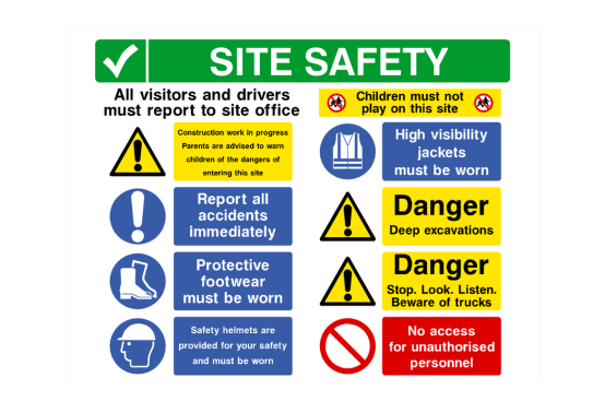 Industrial safety signs for workplace compliance